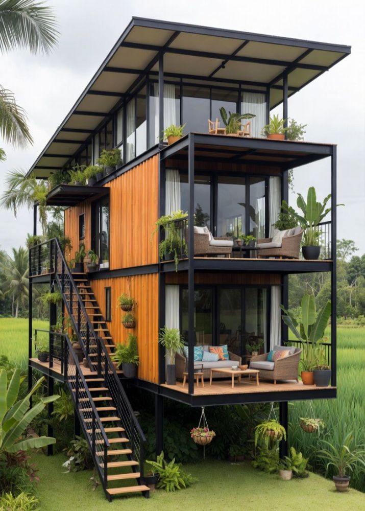 Дача  из старого контейнера. 